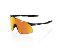 100% 1 841269192965 Occhiali, Nero Opaco-Hiper Red Obiettivo Specchio Multistrato, Taglia Unica Unisex-Adulto