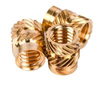 100/10 Pcs Hot Melt Dado Filo Zigrinato In Ottone Inserto di Calore Dado M1 M1.2 M1.4 M2 M2.5 M3 M4 M5 M6 M8 Incorporamento In Rame Incorporare Parti Dadi per hardware(Length 2mm,M4(OD 6mm)20pcs)