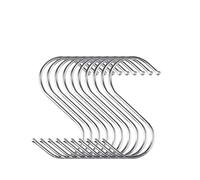 100/10PCS Ganci a S in metallo argento Ganci a forma di S in acciaio inossidabile for borse da cucina Borse da bagno Vestiti Asciugamani Piante Supporti appesi(Middle 7cm,30PCS)