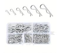 100/150 pezzi Coppiglie Connettori a molla 2 mm, R-Clip Assortimento di stecche Perni a zincati Set spille sicurezza Per Automobili, Meccanica, Officine