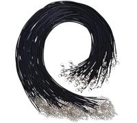 100/150 pezzi di cordoncino di cuoio colorato, corda di cera, catena di cera, collana con ciondolo fai da te, chiusura a moschettone, cordoncino for gioielli(Black,150pcs)