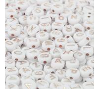 100/200/300/500 pezzi perline acriliche miste bianche con lettere dell'alfabeto, perline rotonde piatte per la creazione di gioielli, braccialetti fai da te fatti a mano, collane-11-100 pezzi