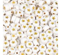 100/200/300/500 pezzi perline acriliche miste bianche con lettere dell'alfabeto, perline rotonde piatte per la creazione di gioielli, braccialetti fai da te fatti a mano, collane, 35 pezzi, 200 pezz
