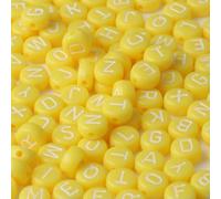 100/200/300/500 pezzi perline acriliche miste bianche con lettere dell'alfabeto, perline rotonde piatte per la creazione di gioielli, braccialetti fai da te fatti a mano, collane - 14-200 pezzi