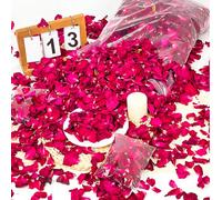 [100/200/500/1000/2000 pezzi] Petali di rosa rossa naturali essiccati di alta qualità - perfetti per matrimoni, candele, saponi e artigianato fai-da-te 100 pezzi,10 grammi,50g,100g,200 pezzi,1000 pezz