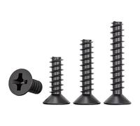 100/200/500 pz M1.5 M1.6 M1.7 M2 M2.3 M2.6 M3 M3.5 M4 Ferro Zincato Croce Viti a Testa Piatta Viti a Testa Svasata Nera Bullone(16mm,M3 (200PCS))