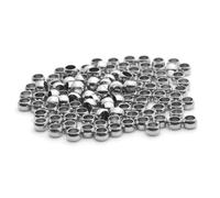 100-200 pezzi 1,5 2 2,5 3,0 mm in acciaio inossidabile con perline a crimpare, perline distanziatrici per il posizionamento di gioielli fai da te, braccialetti - 200 pezzi in acciaio, diametro 2 mm