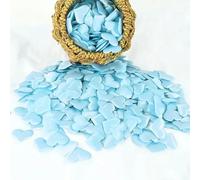100/200 pezzi di petali di cuore artificiali per San Valentino, coriandoli, petali di spugna in tessuto satinato, decorazioni per tavolo e letto - B04 - Azzurro cielo - 200 pezzi