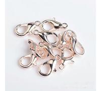 100-200 pezzi/lotto Chiusure a moschettone Materiali per la creazione di gioielli Ganci Chiusura a catena Accessori fai da te Forniture per bracciali Collane - Oro rosa - 12 x 21 mm - 100 pezzi