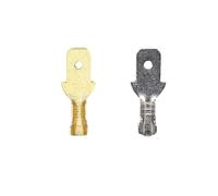100/200 Pz2.8/4.8/6.3mm Femmina e maschio Terminale A Crimpare Connettore Oro Ottone/Argento Altoparlanti Auto connettori for cavi elettrici(4.8 Male(100PCS),16)