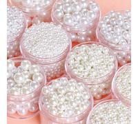 100/300/1000 pezzi Perle in ABS colorate, perle tonde finte da 3/4/6/8/10 mm per la realizzazione di gioielli fai-da-te, bracciali, orecchini, collane e decorazioni 6mm-300 Pz,10mm-100 pz,4mm-1000 pez