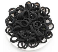 100/300 pezzi 20mm Elastici for capelli Ragazze Donne Piccolo Nero Bianco Base Nylon Elastico Coda di cavallo Scrunchie Copricapo Accessori(Black,300pcs)
