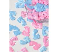 100/5 pezzi - Confetti per feste a forma di piede in tessuto non tessuto rosa e blu, perfetti per celebrazioni, realizzati in materiale di tessuto non tessuto, carta per coriandoli dai colori vivaci, 