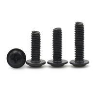 100/50/20/10 pezzi in acciaio al carbonio nero PWM M1.4 M2 M2.5 M3 M3.5 M4 M5 testa tonda con rondella e collare(M2X8mm (100pcs))