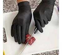 100/50/20 pezzi Guanti di plastica monouso in PVC nero, tre misure, impermeabili, resistenti all'olio, multifunzionali, pesanti, resistenti, per cucina, pulizie, lavaggio piatti, tinture per capelli, 