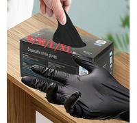 100/50/4 pezzi Guanti monouso in nitrile neri, per rimozione dei capelli, design a punta delle dita, strumento per la pulizia della cucina, regalo per la mamma, protegge le mani della mamma, un elemen