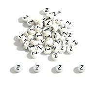 100-500 pezzi AZ 26 perline con lettere, distanziali rotondi in acrilico, perline bianche dell'alfabeto per la creazione di gioielli, accessori per braccialetti fai da te - Z-300 pezzi