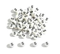 100-500 pezzi AZ 26 perline con lettere, distanziali rotondi in acrilico, perline bianche dell'alfabeto per la creazione di gioielli, accessori per braccialetti fai da te - S-300 pezzi