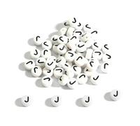 100-500 pezzi di perline in acrilico AZ 26 con lettere, rotonde, distanziali, bianche, per la creazione di gioielli, collane, bracciali, accessori-J-500 pezzi