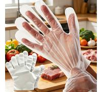 100/500 pezzi Guanti protettivi monouso, materiale in plastica PE ad alta elasticità e flessibilità, adatti per preparazione alimenti, cucina, barbecue, servizio ristorante, pulizia domestica, ristora