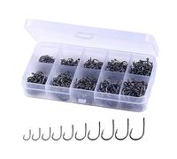 100/500pcs Acciaio Spinato Amo Da Pesca di Ricambio Inline Singolo Gancio Eyed Pesce di Mare Per Acqua Dolce Pesca In Acqua Salata Acciaio Spinato Carpa Affrontare Accessori Per Acqua Salata