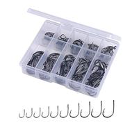100/500pcs Acciaio Spinato Amo Da Pesca di Ricambio Inline Singolo Gancio Eyed Pesce di Mare Per Acqua Dolce Pesca In Acqua Salata Acciaio Spinato Carpa Affrontare Accessori Per Acqua Salata