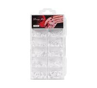 100/500Pcs Francese Breve Crescent Acrilico Unghie Finte Facile Applicare Suggerimenti di Arte Accessori Manicure Bianca Più Dimensioni Unghie