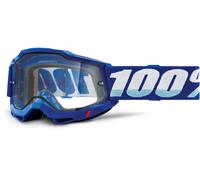 100% Occhiali da motocross ACCURI 2 – doppio plexi trasparente – bianco-blu