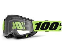 100% Accuri II Essential Occhiali da motocross, nero/giallo neon