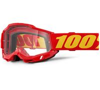 100% Accuri II Essential Occhiali da motocross, rosso/giallo