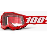 100% Accuri II OTG Essential Occhiali da motocross, Rosso/Bianco