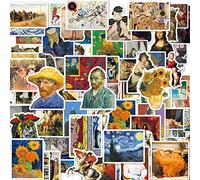 100 Adesivi Artistici Famosi - Dipinti e Sculture Classiche Impermeabili in Vinile, Western Retro Van Gogh - Per Bagagli, Telefono
