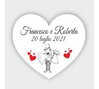 100 Adesivi cuore personalizzati per matrimonio, con nome e data, etichette adesive per inviti, matrimoni - PERSONALIZZALO QUI