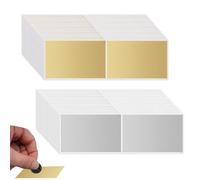 100 adesivi da grattare, 50 x 70 mm, per buoni, adesivi a sorpresa per compleanni, matrimoni (argento, oro)
