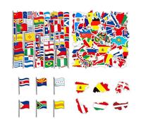 100 Adesivi Di Carta Nazionale, Adesivi Per Valigie, Bandiere Di Paesi Di Tutto Il Mondo, Adesivo Per Telefoni Cellulari Notebook, Adesivo Per Bandiera, Adesivo Doodle.