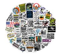 100 adesivi divertenti da pesca - Decalcomanie da pesca per laptop, bottiglie d'acqua, scrapbooking - Regali di pesca per uomini e donne, regalo