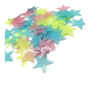 100 adesivi murali a forma di stella fosforescente, per la camera dei bambini, 3 cm, adesivi in vinile luminosi, in plastica, decorazione fai da te, luce notturna a tema (diversi colori)