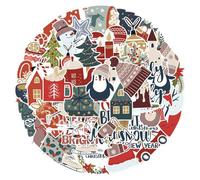 100 adesivi natalizi impermeabili adesivi natalizi 50 stili Buon Natale adesivi natalizi adesivi per album di ritagli, bottiglia d'acqua, giornali, computer portatili, Luggage