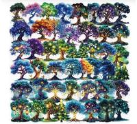 100 Adesivi Per Alberi Magici, Materiale Collage Impermeabile Per Conto Mano, Adesivi Decorativi Per Cartoni Animati Di Fantasia, Adatti Per Vestire Caschi, Chitarre, Tazze D'Acqua, Ecc.