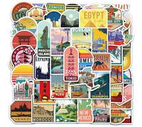 100 Adesivi per Attrazioni di Viaggio, Moda, Decorativi, Impermeabili, Facili da Rimuovere, Retrò - Adatti per Computer Portatili, Skateboard - Sammela