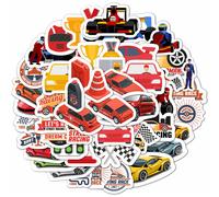 100 adesivi per auto da corsa, adesivi e decalcomanie per auto da corsa, bomboniere per feste di auto da corsa, regali per auto da corsa, decoraz