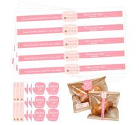 100 adesivi per sigilli per alimenti, sicuri, a prova di manomissione, etichette per freschezza, 120 etichette per alimenti e date e sigilli con amore, per cottura artigianale fatta a mano (rosa rosa)