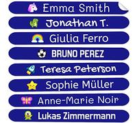 100 Adesivi personalizzati con nome per bambini. Etichette adesive per scuola, asilo, libri, giocattoli e contenitori Tupperware. Etichette impermeabili 6x1 cm.