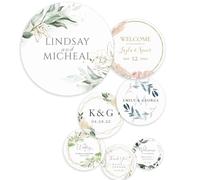100 Adesivi Personalizzati Per Matrimoni, Etichette Di Ringraziamento Personalizzate Con Monogramma Rotondo Per Matrimoni, Decorazioni Per Addii Al Nubilato, Regali Per Feste Di Compleanno