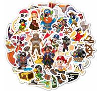 100 Adesivi Pirata, Teschi e Ossa Incrociate, Favors per Feste Pirata, Decorazioni e Accessori a Tema Pirata - Pirate Stickers