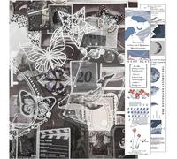 100 Adesivi Retrò e 1 Adesivo Lunare, Accessori per Scrapbooking, Diario, Carta (Multicolore)