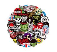 100 adesivi Rock Band Punk, Classic Rock Sticker Pack per adulti, Cool Metal Punk, musica per chitarra, laptop skateboard (ROCK1)