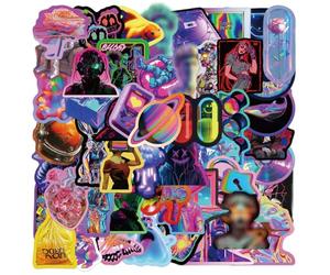 100 Adesivi stile cyberpunk a degradé,SANYUANHE Adesivi tecnologici,Sticker cyberpunk per bottiglie d'acqua,valigie,biciclette,automobili,tablet,bambini e adulti