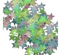 100 Adesivo da parete in plastica luminosa con stella 3D che illumina buio per la cameretta dei bambini Decorazione per soffitto della camera da letto del bambino Adesivo da parete che