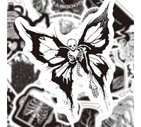 100 adesivo gotici, in bianco e nero, impermeabili, in vinile, teschio, fantastici graffiti per laptop, bagagli, notebook, skateboard, moto